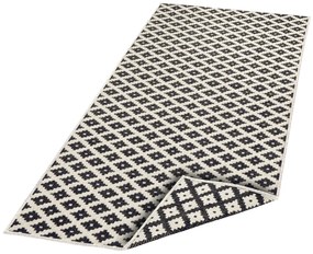 NORTHRUGS - Hanse Home koberce Kusový koberec Twin-Wendeteppiche 103124 schwarz creme – na von aj na doma - 120x170 cm