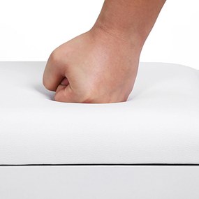 Botník so sklopným polstrovaným sedadlom, biely