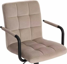 LuxuryForm DESIGN Otočná stolička VERONA BLACK VELUR na čiernej podstave s kolieskami - latte