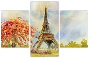 Maľovaný obraz Eiffelovej veže (90x60 cm)