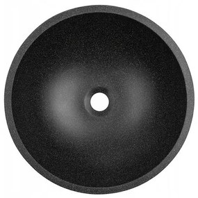 Laveo Amber, granitové umývadlo na dosku 41x41x13,5 cm, čierna, LAV-VGR1721T