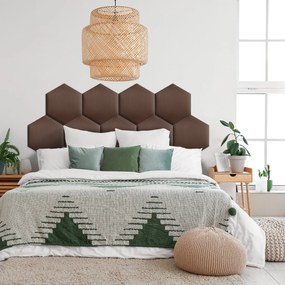 Zástena za posteľ - Šesťuholník - 30x26cm Farba: Hnedá, Rozmer: 30x26