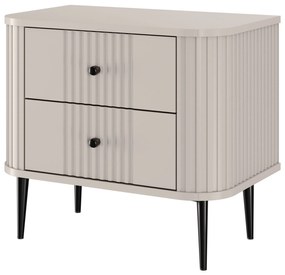 Nočné stolíky Vespera 56 cm - 2 ks - kašmírová / čierne nožičky