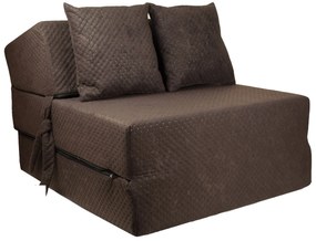 Rozkladacie molitanové kreslo (matrace) - prešívané hnedé