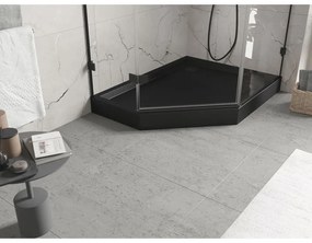 Mexen Flow+, päťuholníková sprchová vanička, pravá, 100 x 80 cm, čierna matná, 46P708010RH