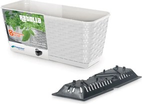 Plastový balkónový kvetináč DRL400PW 38,6 cm - biela