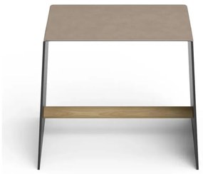 Sivobéžová kovová stolička Bull – LIND DNA