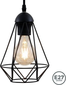 LED luster na lanku 1xE27/6,5W/230V 2500K čierny