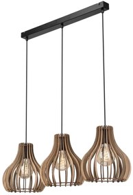 Luster na lanku TUCCI 3xE27/15W/230V dub/čierna