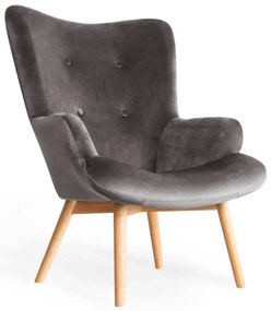 Kreslo MOSS zamatové sivé SS22 925805