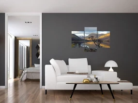 Obraz - Hory pri jazere (90x60 cm)