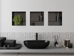 Mexen X-Wall-NR, polica na zapustenie bez príruby 30 x 30 cm, grafitová matná - 19E1303010S