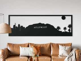 drevko Obraz Los Angeles panoráma Rozmer obrazu: 29,5 x 89 cm, Farba dekorácie: Čierna