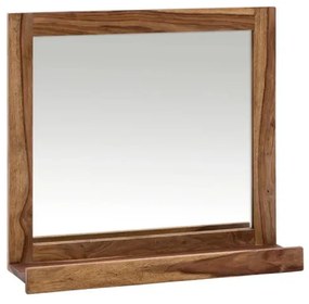 furniture-nabytek.cz - Masívne kúpeľňové zrkadlo Lagos z palisandrového dreva, lakované, hnedé – 70×66 cm