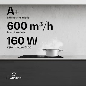 Klarstein AirJet 60 Down Air System, indukčný sporák + DownAir-digestor, 10 000 W, 600 m³/h, Boost