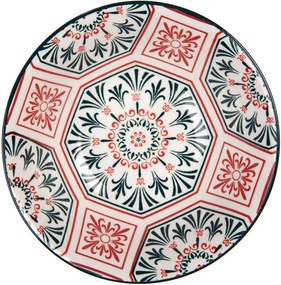 Biela keramická miska s červeným vzorom Mibbo - Ø 15*5 cm / 350 ml