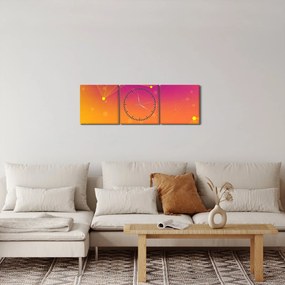 Farebný abstraktný obraz (s hodinami) (90x30 cm)