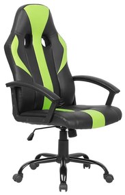 Kancelárska stolička z eko kože zelená/čierna SUCCESS Beliani