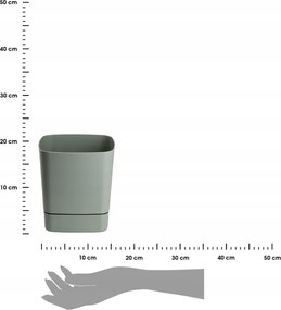 Plastový květináč s podmiskou Cubi 19x19 cm - výber z 6 prevedení