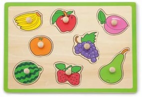 Viga Detské drevené puzzle s úchytmi Viga Ovocie