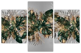 Obraz - Zlato-zelené tropické listy (90x60 cm)