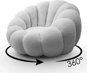 OTOČNÉ KRESLO FILIPPO S PODNOŽKOU SIVÉ