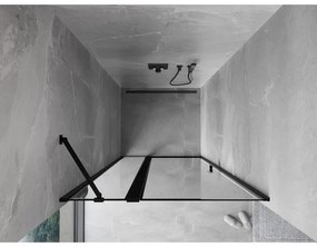 Mexen MIST, 1-krídlové sprchové dvere (1d+1s) 85x200 cm, 6mm číre sklo s čiernym rámom, ľavý variant, 8A4-085-000-70-70-L