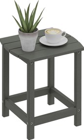 Outsunny terasový stolík 48 × 37 × 46 cm, vodeodolný HDPE, balkónový stolík, sivý | Aosom