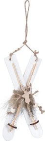 Závesné lyže s LED – biele 21 cm