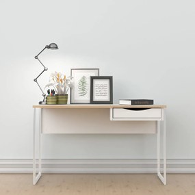 Biely pracovný stôl Tvilum Function Plus, 130 x 48 cm