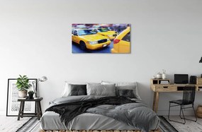 Obraz na skle Žltá taxi City 125x50 cm