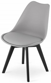 Svetlosivá stolička BALI MARK s čiernymi nohami