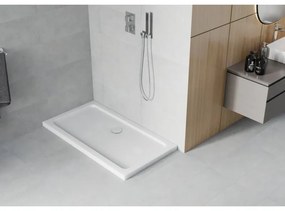 Mexen Slim, obdĺžniková sprchová vanička 120x70x5cm + chrómový sifón, biela, 40107012