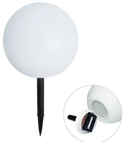 Vonkajšia lampa biela 30 cm vrátane LED IP44 solárna RGBW - Ludger