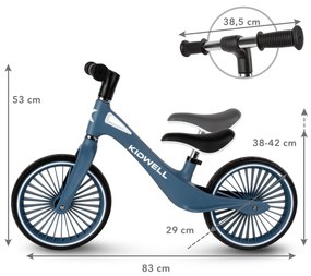 Kidwell NIX Balančný bicykel ľahký nylonový rám PU kolesá turbínové ráfiky – tmavomodrý