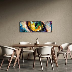 Obraz - Maľba mačacieho oka (s hodinami) (90x30 cm)