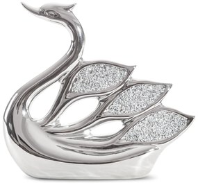 DEKORAČNÁ SOŠKA PALMERA 27X8X26 CM STRIEBORNÁ