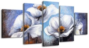 Gario Ručne maľovaný obraz Alpské maky - 5 dielny Rozmery: 150 x 70 cm