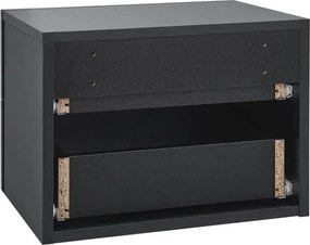 Závesný nočný stolík 40x29x30 cm čierny, 2 zásuvky