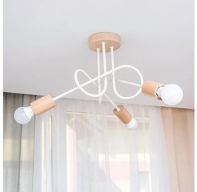 Prisadený luster OXFORD 3xE27/15W/230V borovica/krémová