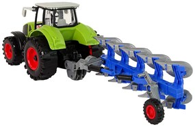 Lean Toys Traktor s pluhom na trecí pohon