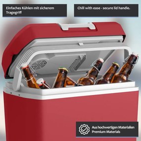 Jago Elektrický chladiaci box 2 v 1, 20 l, červená