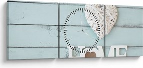 Obraz - I love home (s hodinami) (90x30 cm)