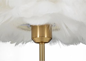 Biela/v zlatej farbe stolová lampa (výška 50 cm) Ball Feather – Mauro Ferretti