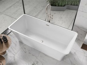 Mexen Tonia, voľne stojaca vaňa 170 x 75 cm, biela, brúsená oceľ prepad, 52171707500-97