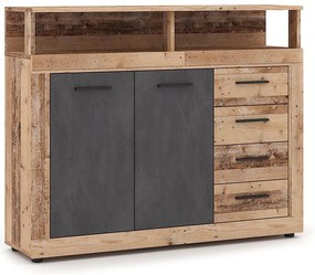 Komoda RUNA svetlohnedá/antracit