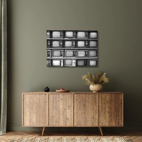 Sklenený obraz - Retro televízie (70x50 cm)