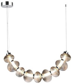 LED luster na lanku BOLLA LED/36W/230V lesklý chróm/dymová sivá