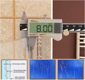 Erga Paris, sprchová zástena Walk-In 70x200 cm, 8mm šedé sklo, zlatý lesklý profil, ERG-V02-PARIS-070x200-GR-GD