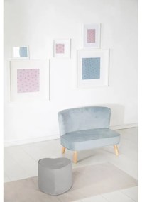 Svetlosivý zamatový detský puf Lil Sofa – Roba